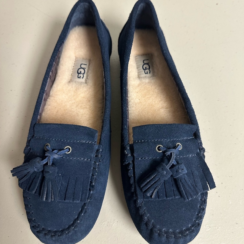 UGG Litney Women’s Suede Navy Slipper For Outdoor/Indoor